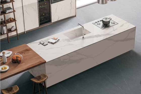 Купить AAA 160x320 см Плитка для пола из камней Синтерированная каменная плитка Белый телевизор Фон Стенный офисный стол онлайн изготовление