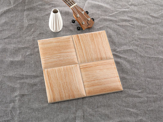 Купить Светло-желтая деревянная стеклянная плитка с зерном 152x152 мм Белая глина онлайн изготовление