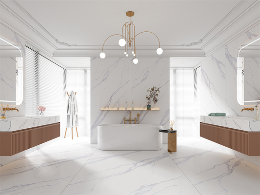 Купить Слэбы из спеченного камня Carrara White Matte 1420x2700 мм, класс AAA онлайн изготовление