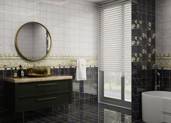 Купить Керамическая настенная плитка винтаж 300x600 мм, темно-серая, зеркальная поверхность онлайн изготовление