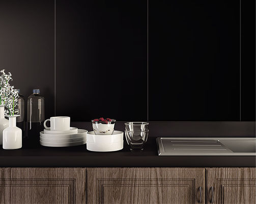 Купить Черные стеклянные фарфоровые плитки 600x1200 мм Внутренний класс AAA онлайн изготовление