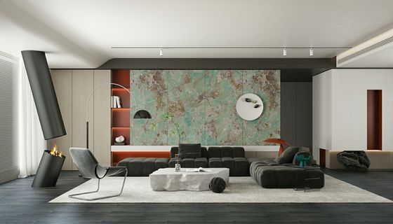 Купить Зеленая полированная глазурованная керамогранитная плитка 900x1800 мм, водопоглощение 0,5% онлайн изготовление