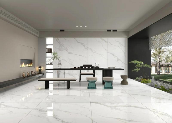 Купить Керамогранитная плитка полированная Carrara 1200x1800x9мм для пола и стен внутри помещений онлайн изготовление