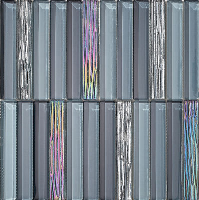 Купить Декоративная и стильная серая стеклянная мозаика 300x300 мм для внутренней отделки стен квартир и проектов ремонта онлайн изготовление