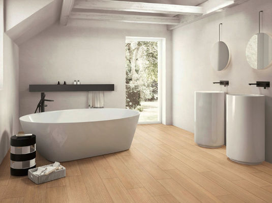 Купить Бежевая деревянная зерновая фарфоровая плитка 150x900 мм 0,05% Поглощение онлайн изготовление