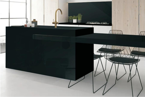Слэб из спеченного камня Pure Black 1600x3200 мм, шероховатый матовый, кислотостойкий