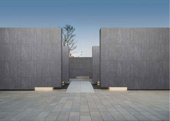 Плитка для улицы из темного серого матового античного камня 600x1200 мм