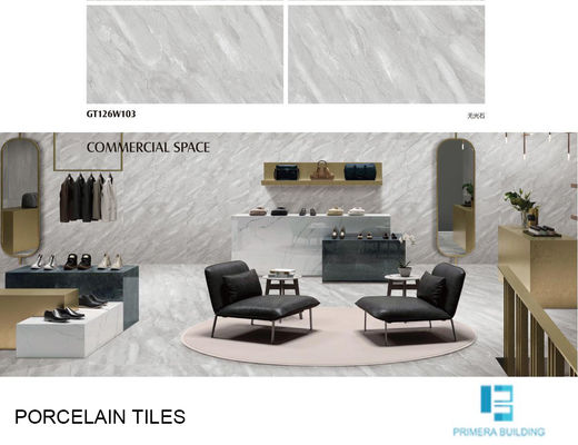 Мрамор 35N/mm2 плиток пола фарфора Terrazzo 600x1200mm крытый мягкий застекленный