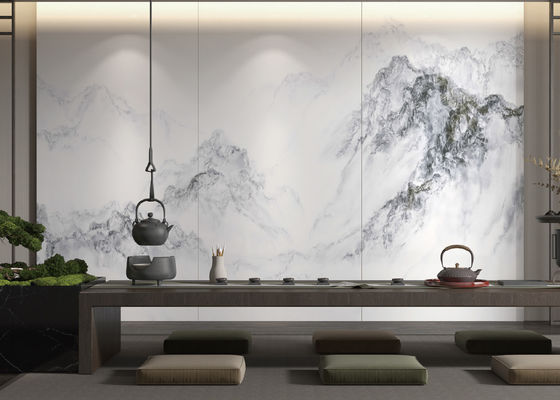 Слэб из спеченного кварцевого камня Carrara White для отделки стен