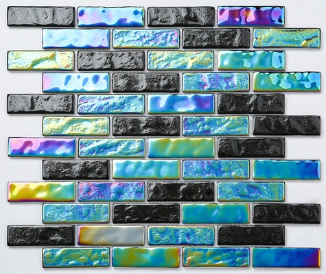 Плитки салатовых и синего стекла мозаики 300x300mm AAA для проекта