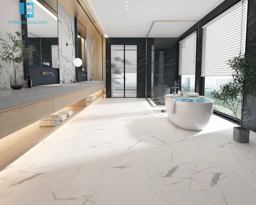 Виниловое напольное покрытие SPC Carrara Marble 5,0 мм, УФ-покрытие, замковое соединение