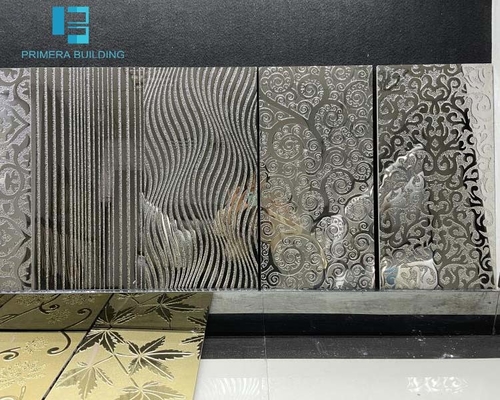 отполированное кафельное 3D 300x600mm керамическое застекленный с линией оформлением золота стены